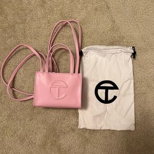 Authentic Small Telfar Shopping Bag In Bubblegum
